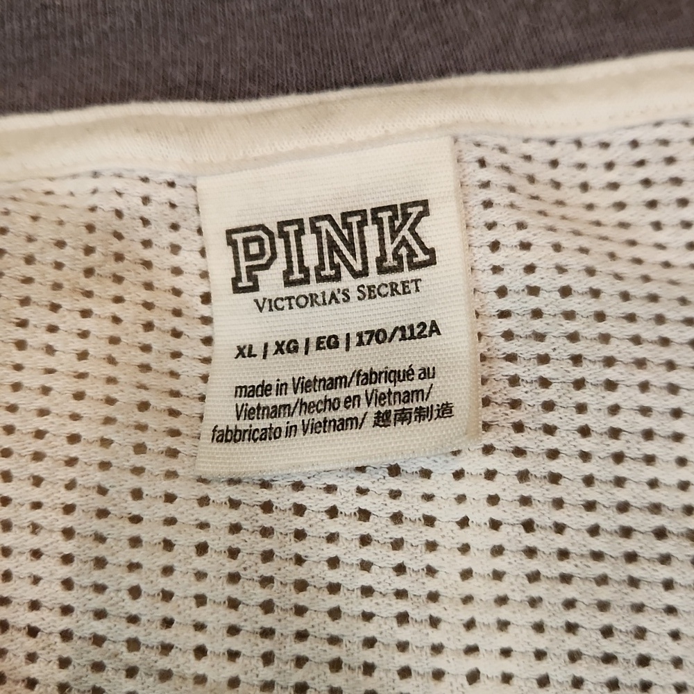 PINK Victoria's Secret Gray Mesh Tiedye Oversized Longsleeve - Picture 4 of 4